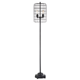 Odette Two-Light Floor Lamp - Black and Silver