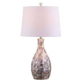 Verna Seashell Table Lamp - Ivory and Beige
