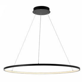 Circulo Single-Light LED Chandelier - Matte Black