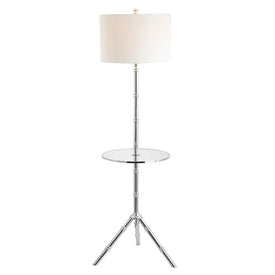 Hall End Table Floor Lamp - Chrome