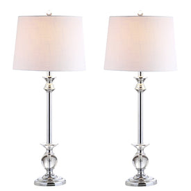 Elizabeth Table Lamps Set of 2 - Clear and Chrome