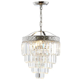 Wyatt Two-Light Chandelier - Polished Nickel and Clear