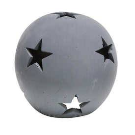 12" Ceramic Orb with Star Cut-Outs - Matte Gray