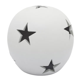 12" Ceramic Orb with Star Cut-Outs - Matte White