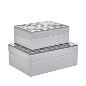 EC White/Silver Boxes Set of 2