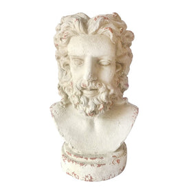 20" Polyresin Roman Emperor Bust - Antique White