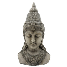 42" Polyresin Buddha Head - Gray