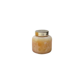 3.6" Frosted Glass Jar Candle Holder with 10 oz Candle - Peach