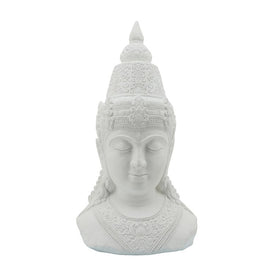 28" Polyresin Buddha Head - White