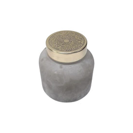 3.6" Frosted Glass Jar Candle Holder with 10 oz Candle - Gray