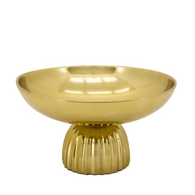 11" Fluted Pedestal Fruit Bowl - Gold