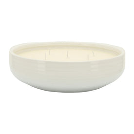 Liv & Skye 12.5" Ceramic Bowl with 56 oz Soy Candle - White