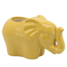 7" Ceramic Elephant with 10 oz Scented Candle - Yellow
