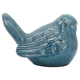 10" Ceramic Bird Figurine - Turquoise