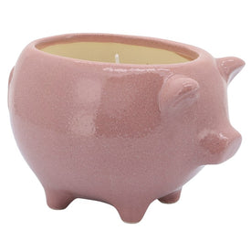 6" Ceramic Pig with 10 oz Scented Candle - Pink