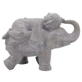16" Polyresin Elephant with Child - Gray