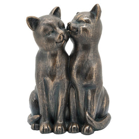 16" Polyresin Smooching Cats Figurine - Bronze