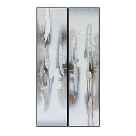 87" x 23" Abstract Oil Paintings Set of 2 - Multi
