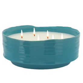 10" Ceramic Planter with Citronella Candle - Sky Blue