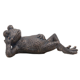 20" Polyresin Laying Frog Figurine - Metallic Blue