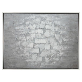 47" x 35" Abstract Handpainted Canvas Wall Art - Gray