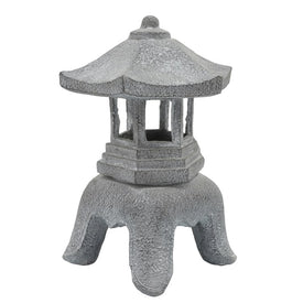 16" Polyresin Temple Lighthouse - Gray