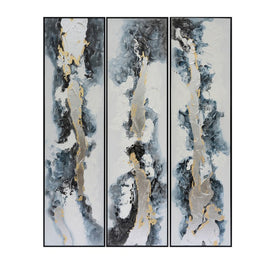 86" x 23" Abstract Oil Paintings Set of 3 - Multi