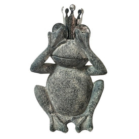 21" Polyresin See No Evil Frog Yard Sculpture - Gray