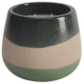 5" Ceramic Face Candle Holder with 25 oz Scented Candle - Green