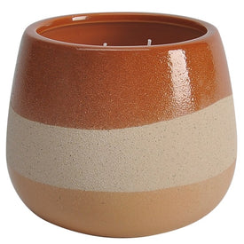 5" Ceramic Face Candle Holder with 25 oz Scented Candle - Orange