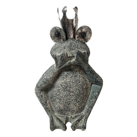 21" Polyresin Speak No Evil Frog Yard Sculpture - Gray