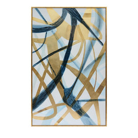 82" x 52" Abstract Handpainted Oil Painting - Blue