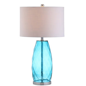 Juliette Faceted Glass Table Lamp - Moroccan Blue
