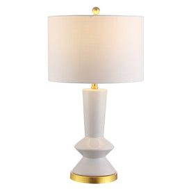 Ziggy Ceramic Table Lamp - White and Brass Gold