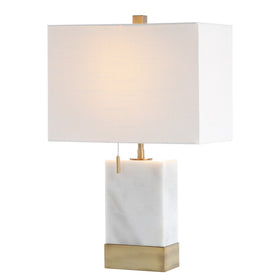 Trevor Table Lamp - White and Brass Gold