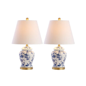 Penelope Ceramic Table Lamps Set of 2 - Blue and White
