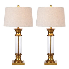 Hunter Table Lamps Set of 2 - Gold and Clear