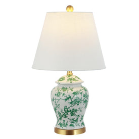 Penelope Ceramic Table Lamp - Green and White