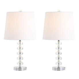 Kevin Crystal Table Lamps Set of 2 - Clear and Chrome