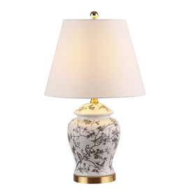 Penelope Ceramic Table Lamp - Gray and White
