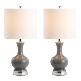 Cox Table Lamps Set of 2 - Gray and Chrome