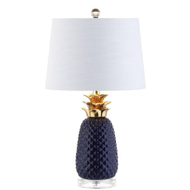 Pineapple Ceramic Table Lamp - Navy and Gold