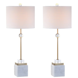 Dawson LED Table Lamps Set of 2 - White and Brass Gold