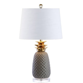 Pineapple Ceramic Table Lamp - Gray and Gold