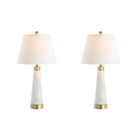 Travis Table Lamps Set of 2 - White