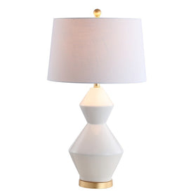 Alba Table Lamp - White and Gold Leaf
