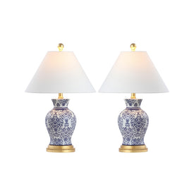 Xia LED Ceramic Table Lamps Set of 2 - Blue and White