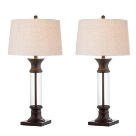 Hunter Table Lamps Set of 2 - Bronze and Clear