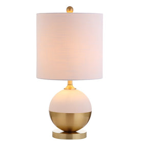 Carr LED Table Lamp - White and Brass