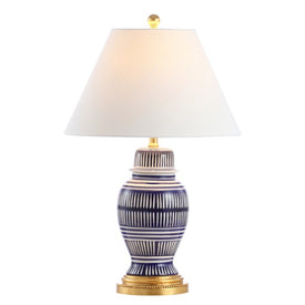 Reed Ceramic Table Lamp - Blue and White
